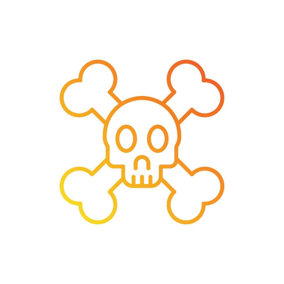 skull icon. gradient icon. vector