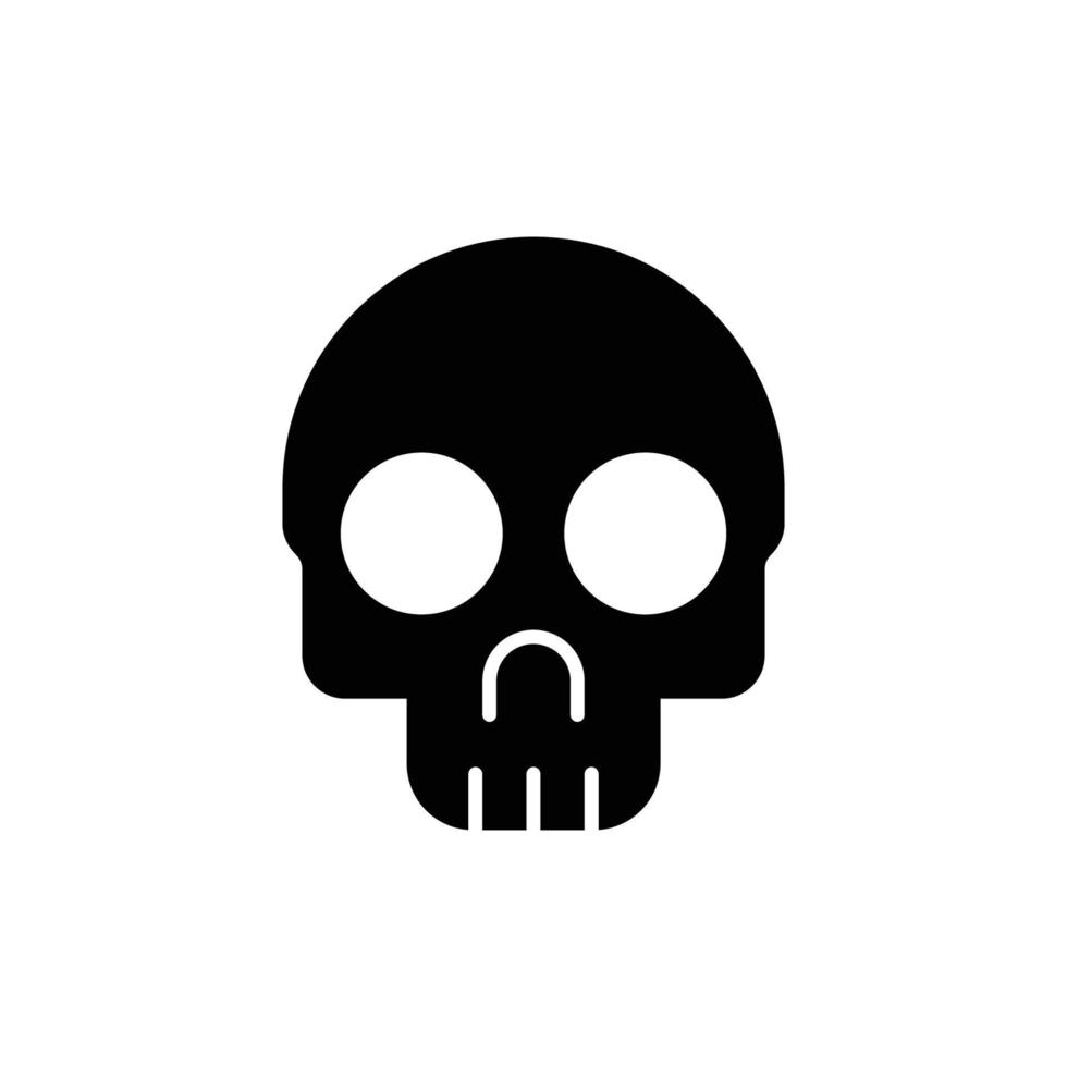 skull icon. solid icon. vector