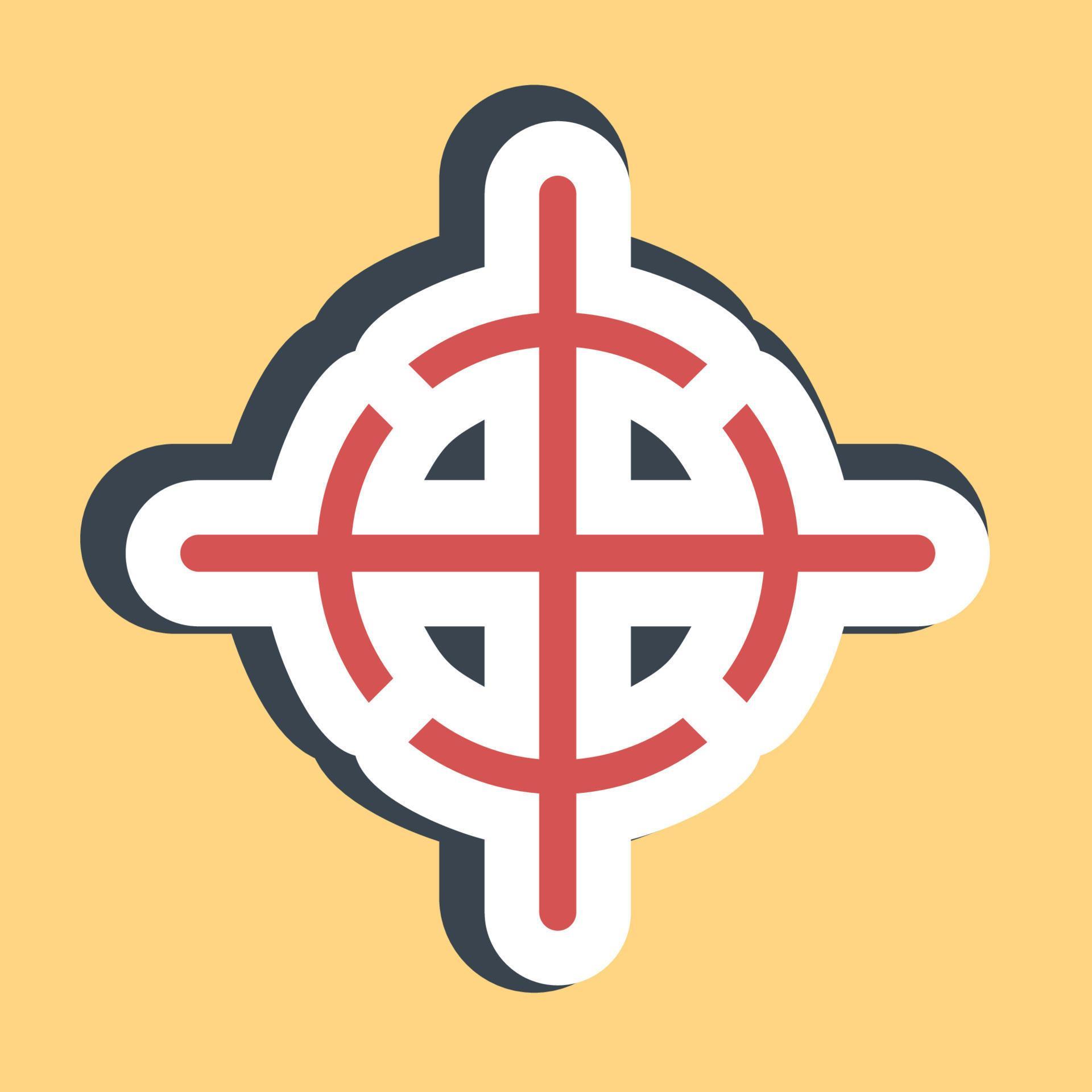 Sticker center of gravity. Packaging symbol elements. Good for prints