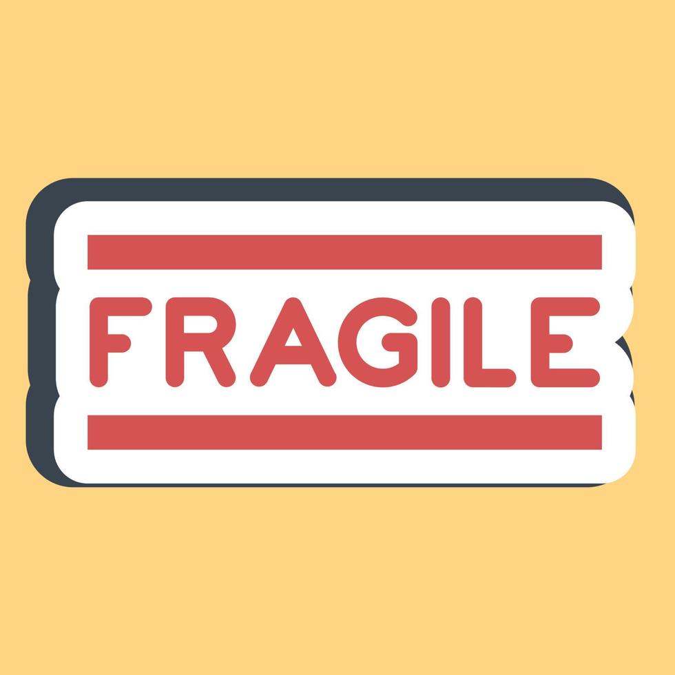 Sticker fragile sign. Packaging symbol elements. Good for prints, posters, logo, product packaging, sign, expedition, etc. vector