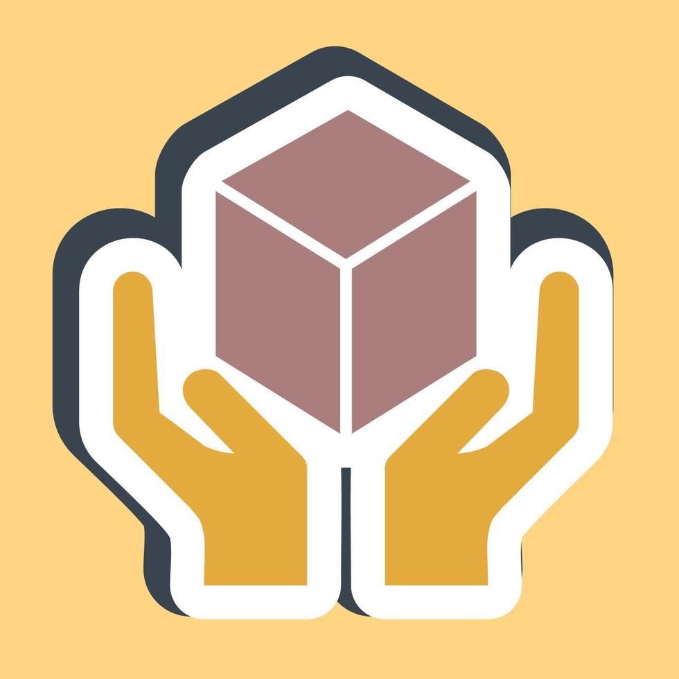 Sticker handle with care. Packaging symbol elements. Good for prints, posters, logo, product packaging, sign, expedition, etc. vector