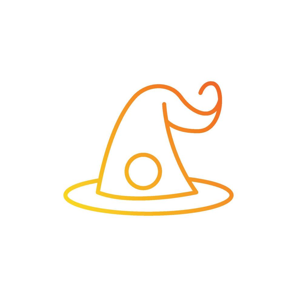 witch hat icon. gradient icon. vector