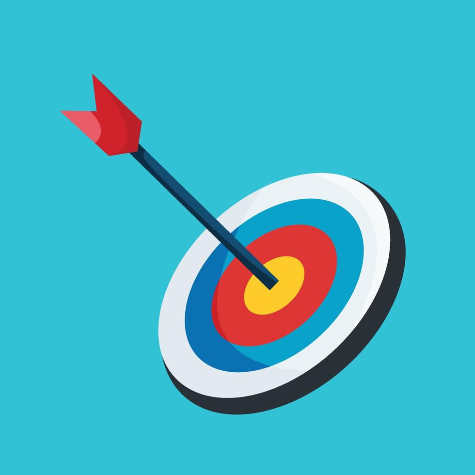 Archery target. Goal achieve concept vector illustration