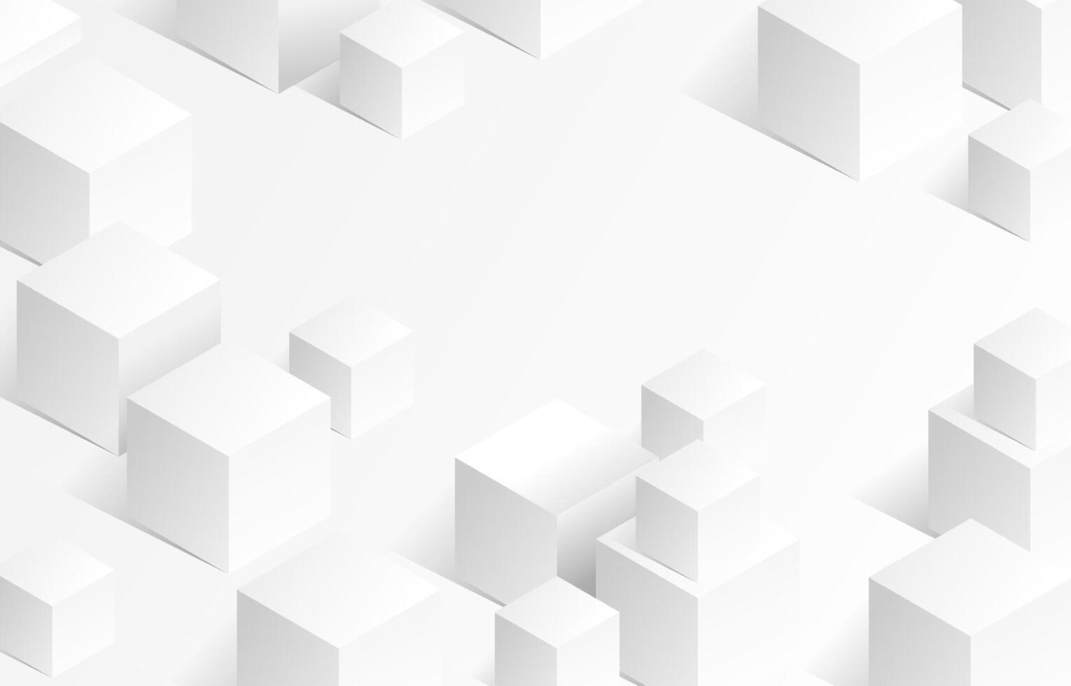 3D White Cubes Background vector