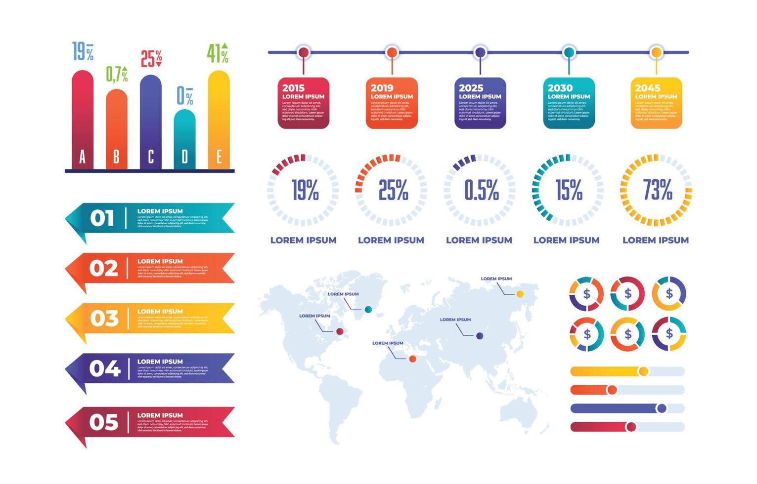 conjunto de elementos infográficos vector