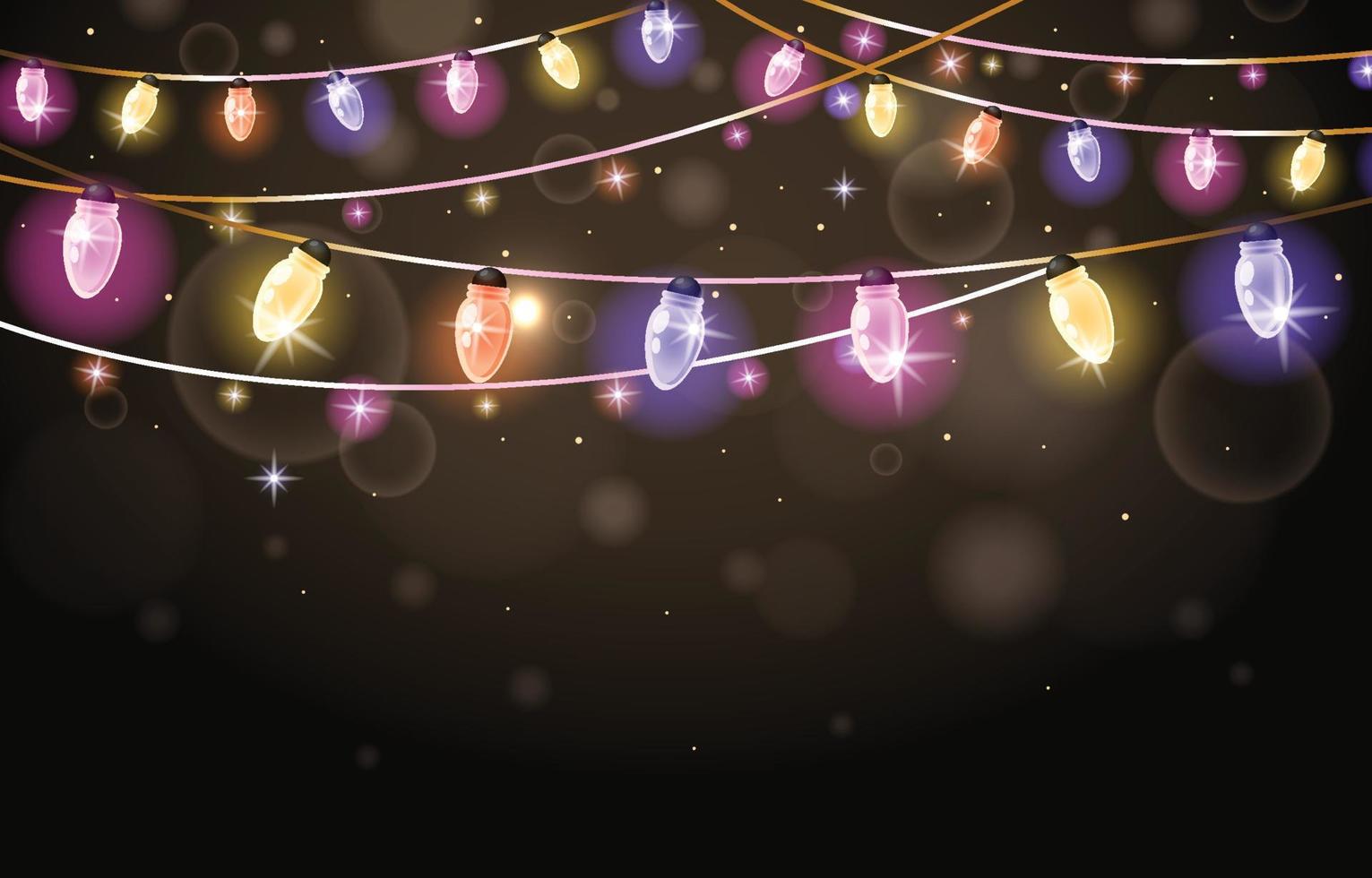 Colorful Fairy Light Bokeh Background vector