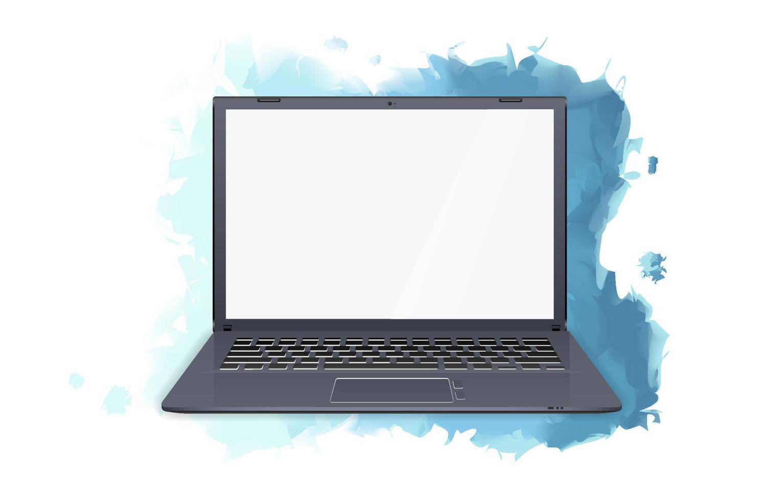 3D Grey Laptop Mockup vector