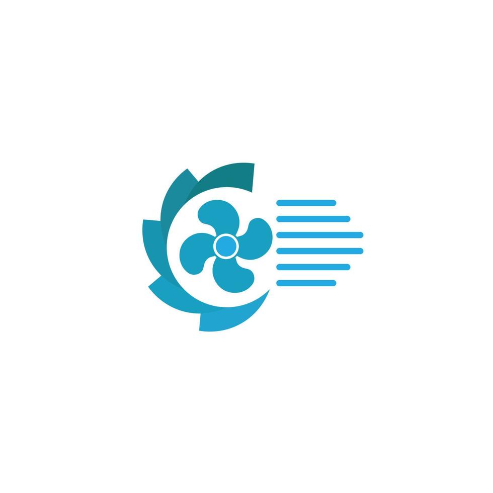 Air conditioning logo, ventilation system symbol vector