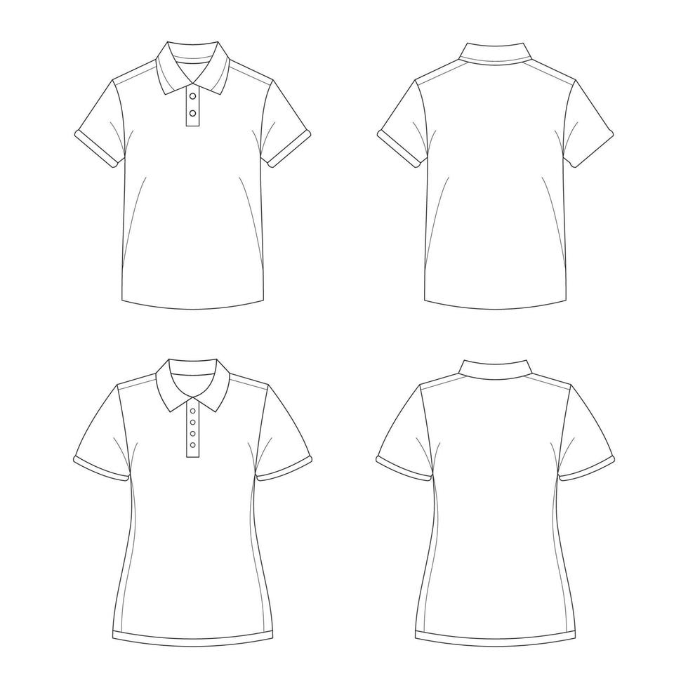 contorno blanco polo camiseta modelo vector