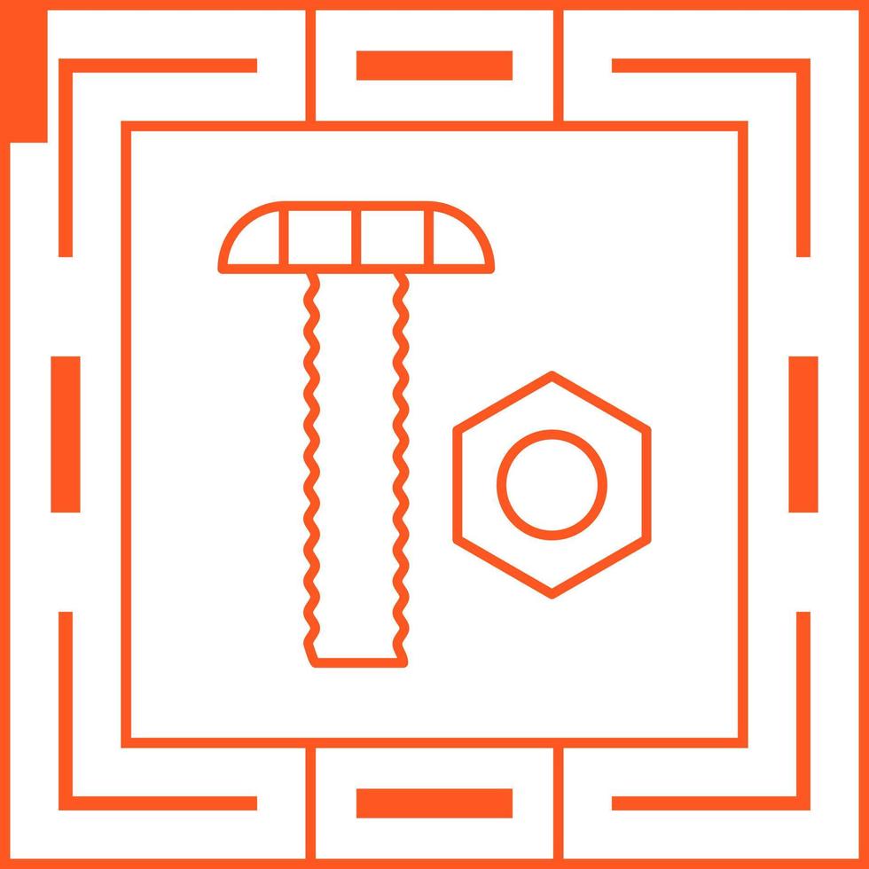 Nut and Bolt Vector Icon