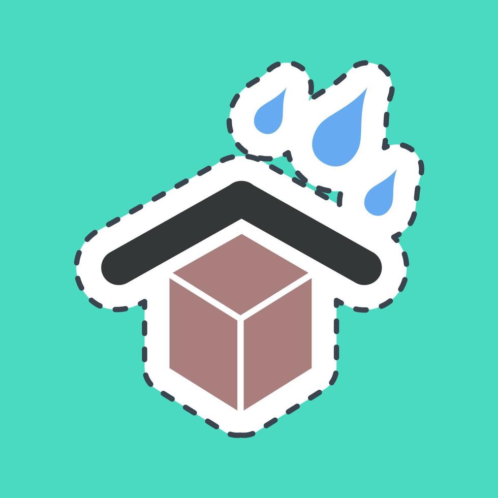 Sticker line cut protect from water. Packaging symbol elements. Good for prints, posters, logo, product packaging, sign, expedition, etc. vector