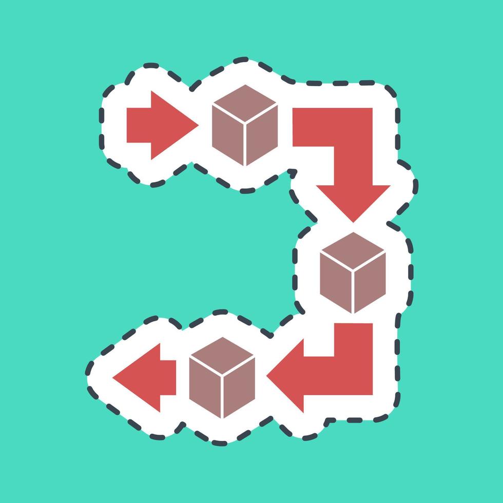 Sticker line cut use fifo system. Packaging symbol elements. Good for prints, posters, logo, product packaging, sign, expedition, etc. vector