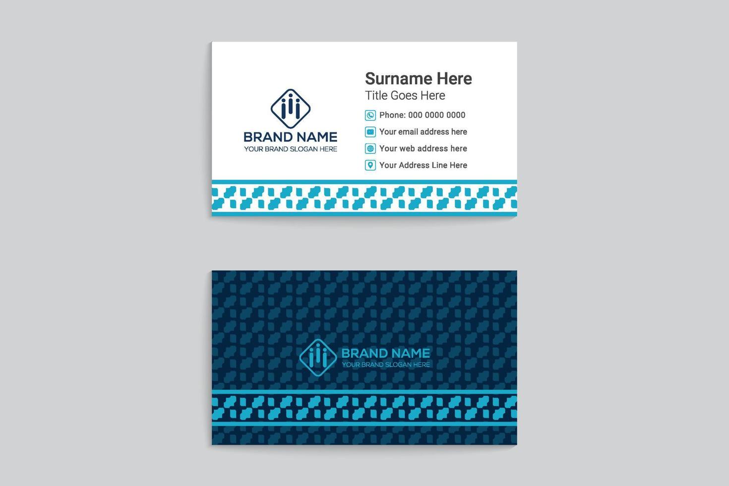 Professional elegant blue and white business card design vector