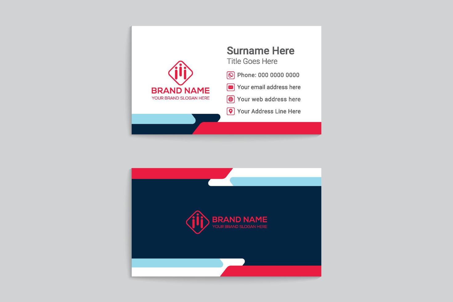 Clean professional business card template vector