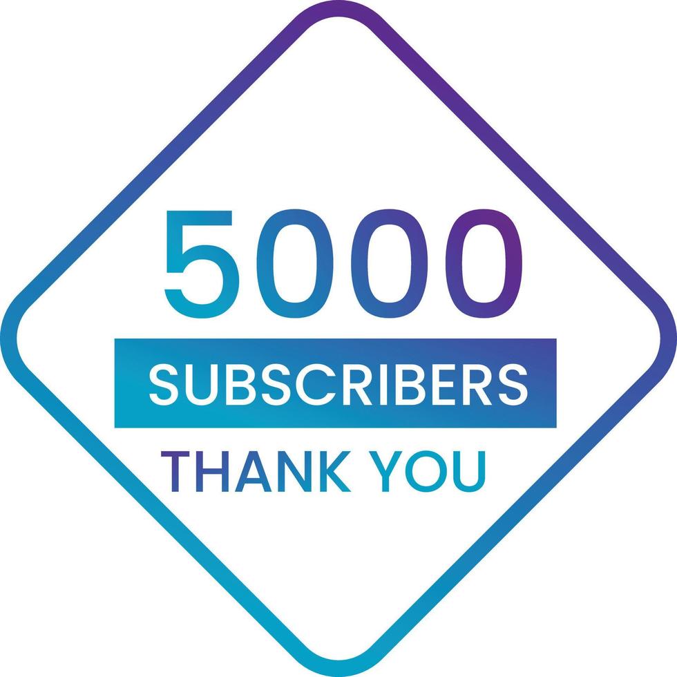 Banner thank you 5000 subscribers vector