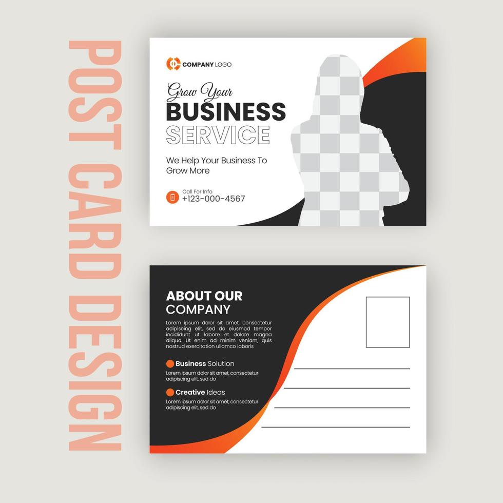 Corporate business creative agency Postcard template design vector