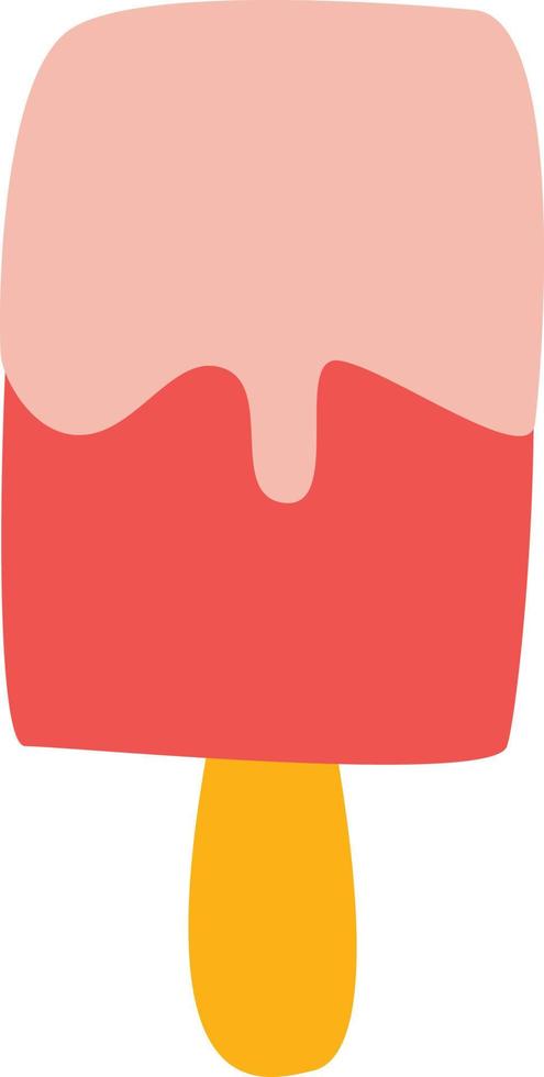 Ice cream on a pink stick. vector