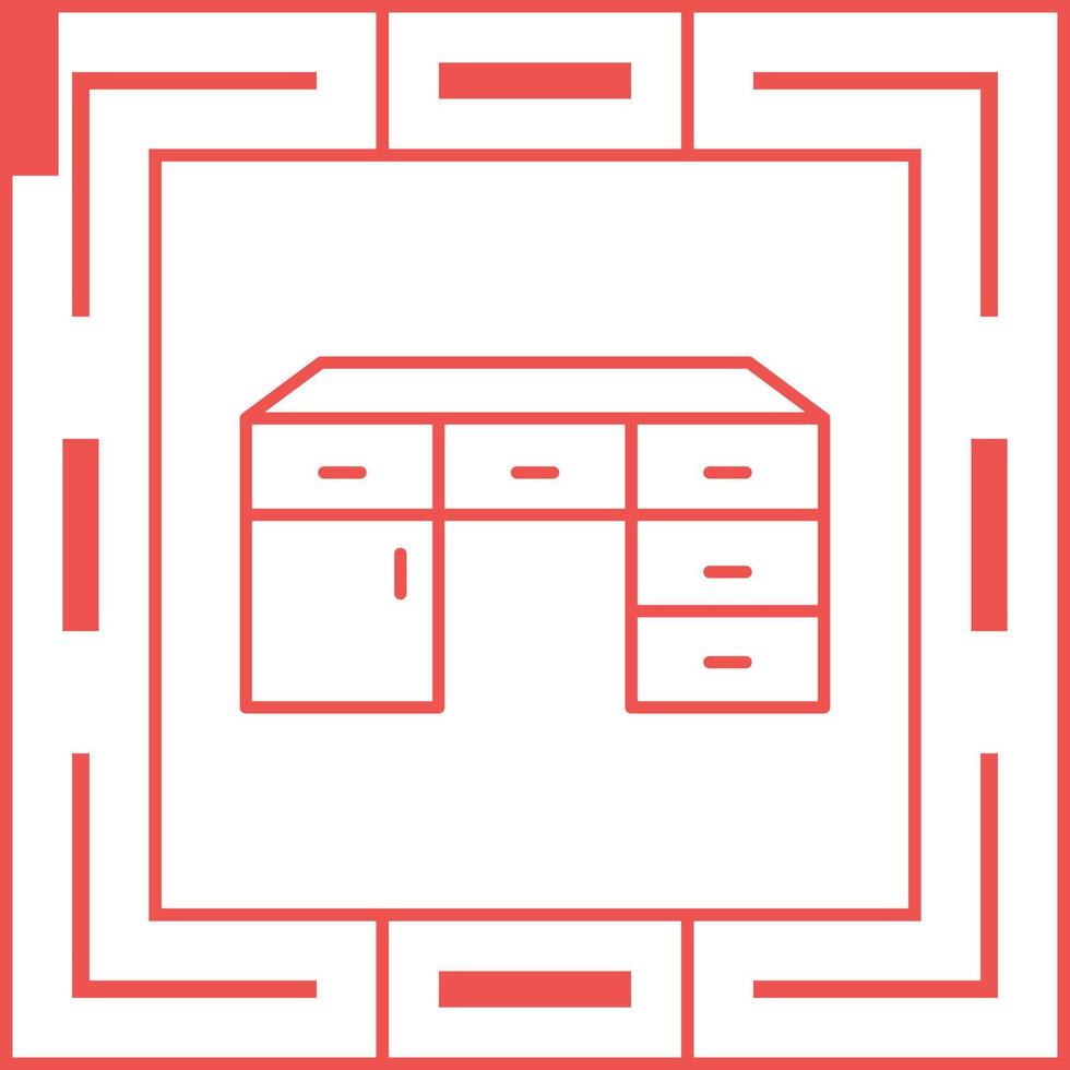 Table with Drawers Vector Icon