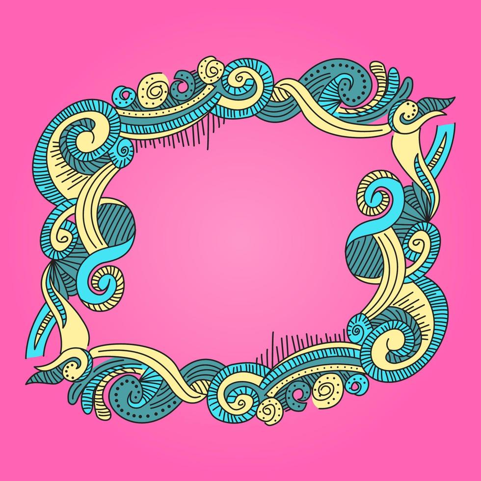 Doodle art frame ornamental vector design
