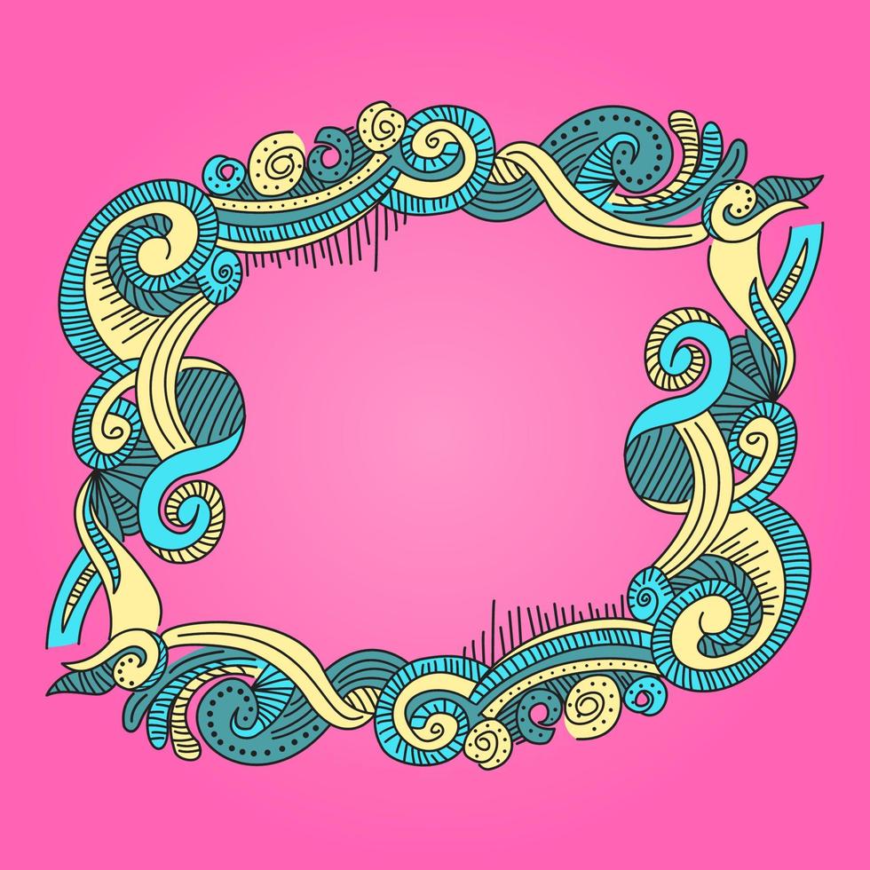 Doodle art frame ornamental vector design