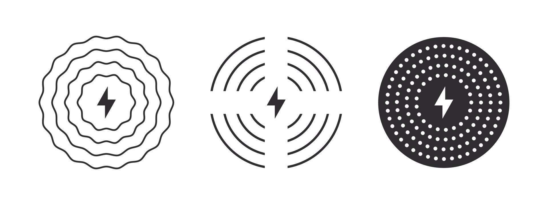 inalámbrico cargador iconos magnético cargador. teléfono cargar sencillo ilustración. vector escalable gráficos