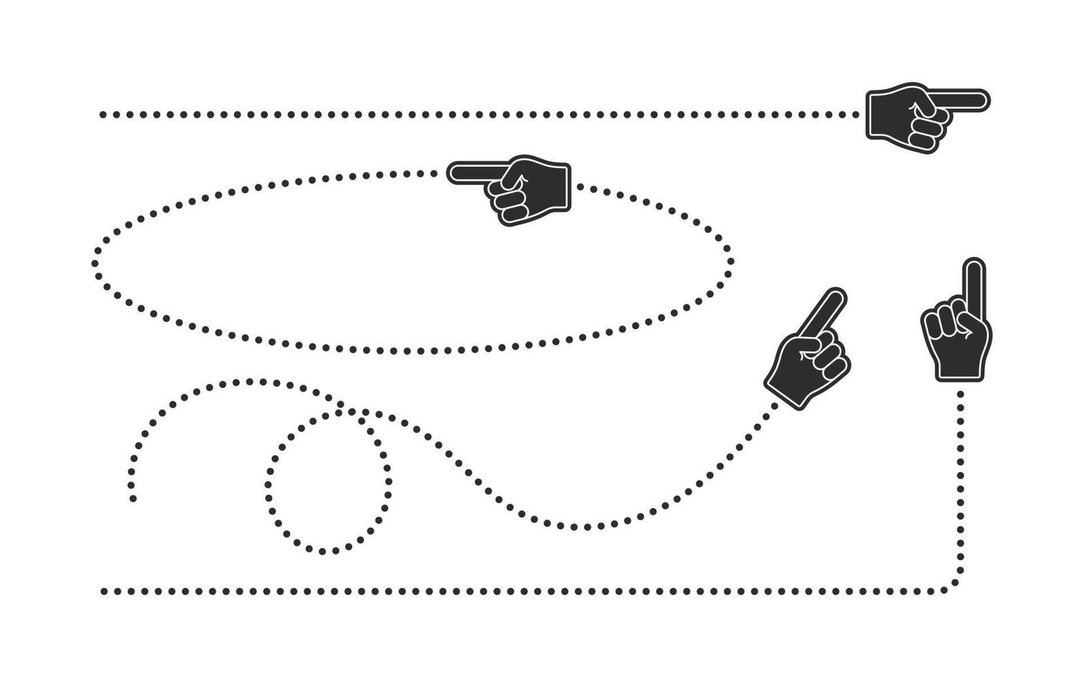 flechas en el formar de un mano con índice dedos. vector escalable gráficos