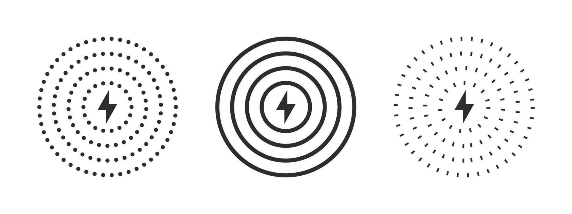Wireless charger icons. Inductive charger. Phone charge simple illustration. Vector scalable graphics