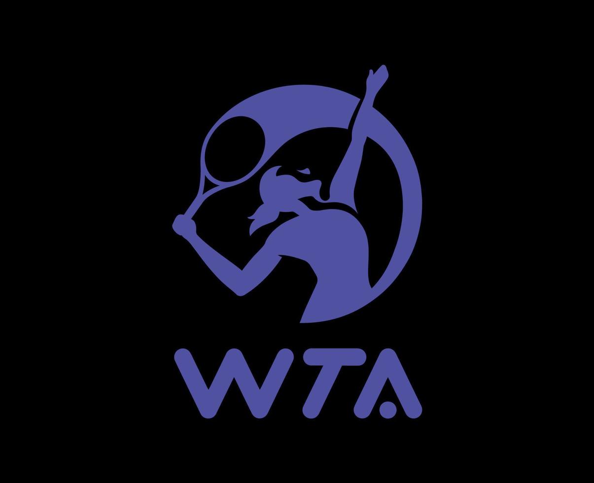 wta logo símbolo púrpura mujer tenis asociación diseño vector resumen ilustración con negro antecedentes