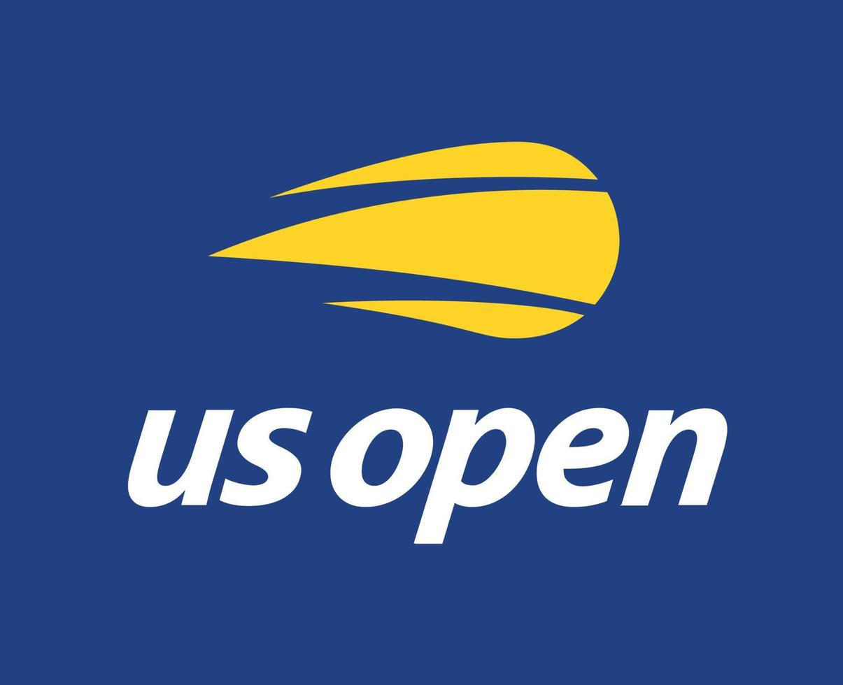 Us Open Symbol Logo Tournament Tennis The championships Design Abstract Vector Illustration With Blue Background