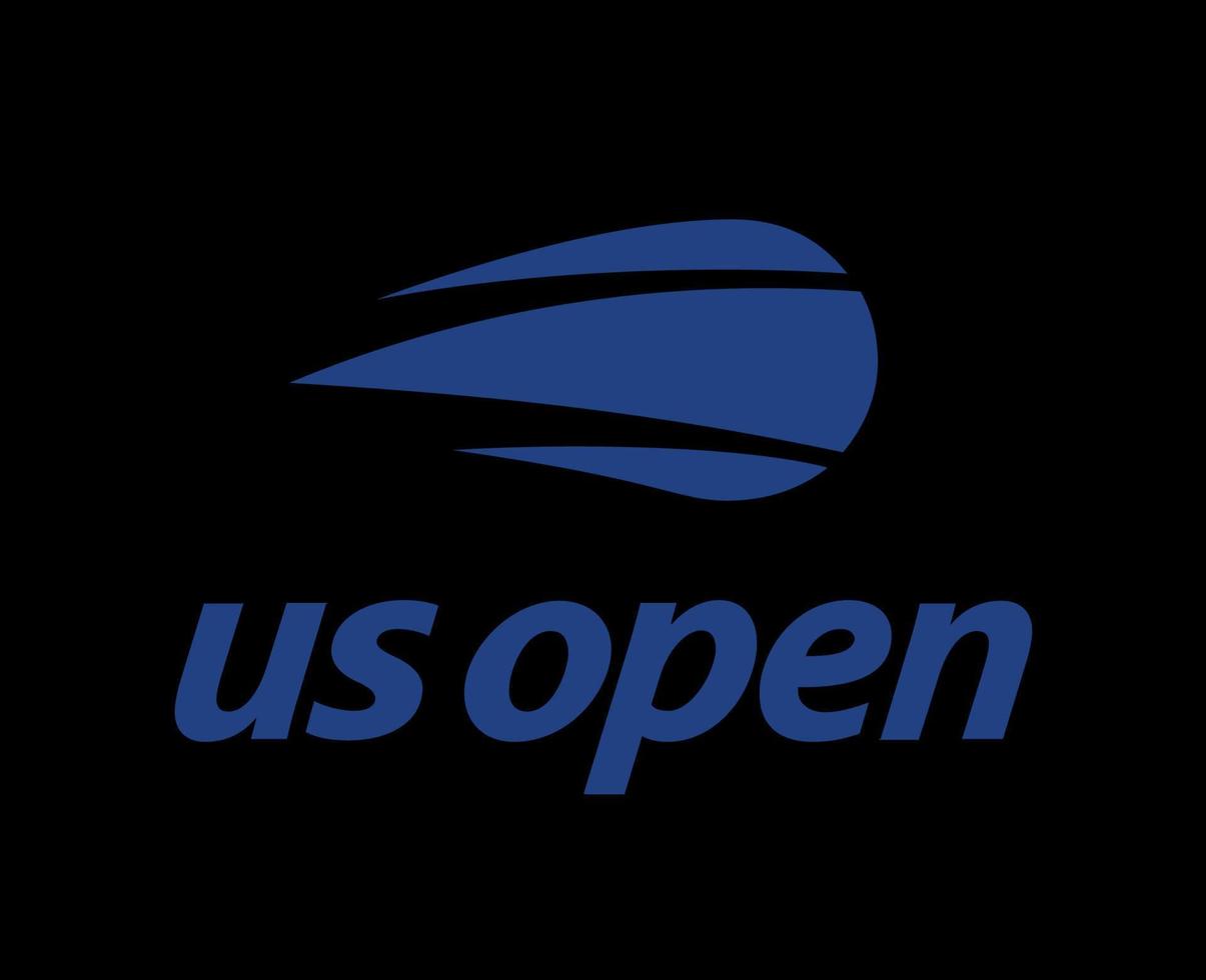 Us Open Symbol Logo Blue Tournament Tennis The championships Design Vector Abstract Illustration With Black Background