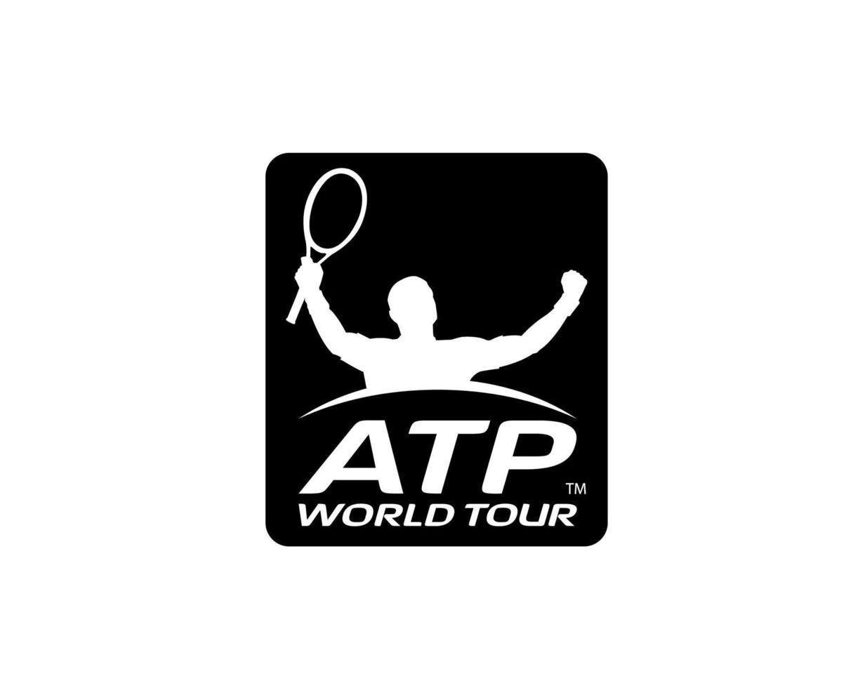 atp mundo excursión logo símbolo negro torneo abierto hombres tenis asociación diseño vector resumen ilustración