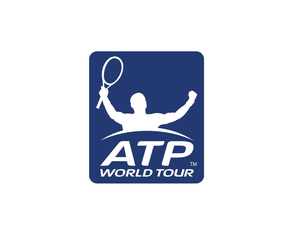 atp mundo excursión símbolo logo azul torneo abierto hombres tenis asociación diseño vector resumen ilustración