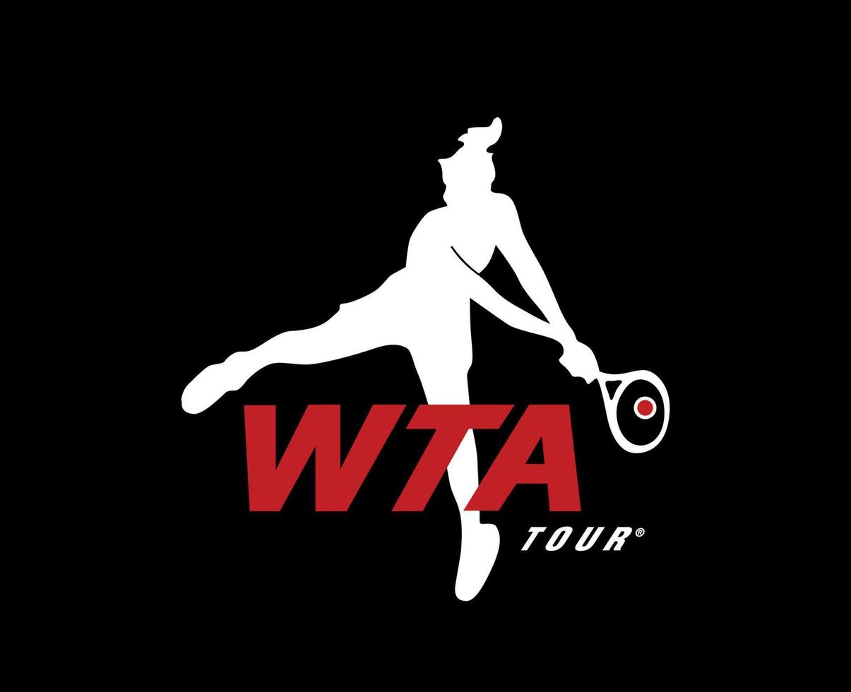 wta excursión logo mujer tenis asociación símbolo diseño vector resumen ilustración con negro antecedentes