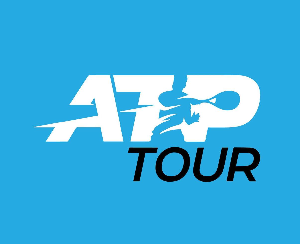 atp excursión logo símbolo torneo abierto hombres tenis asociación diseño vector resumen ilustración con azul antecedentes