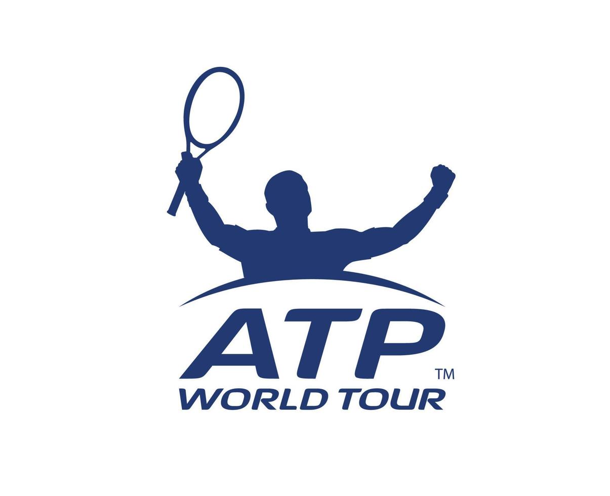 atp mundo excursión símbolo logo azul torneo abierto hombres tenis asociación diseño vector resumen ilustración