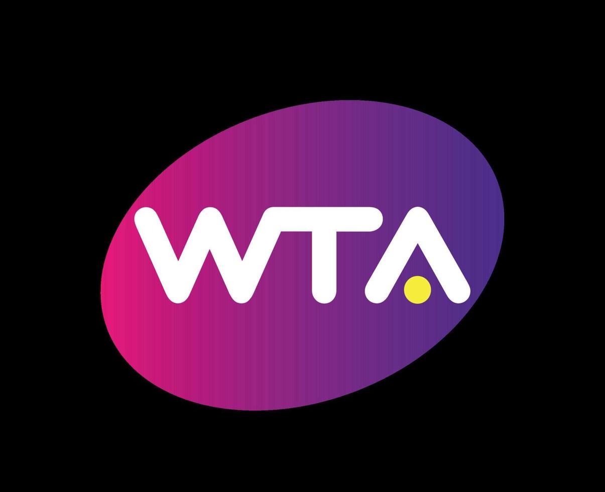 Wta Logo Symbol Womens Tennis Association Tournament Open The championships Design Vector Abstract Illustration With Black Background