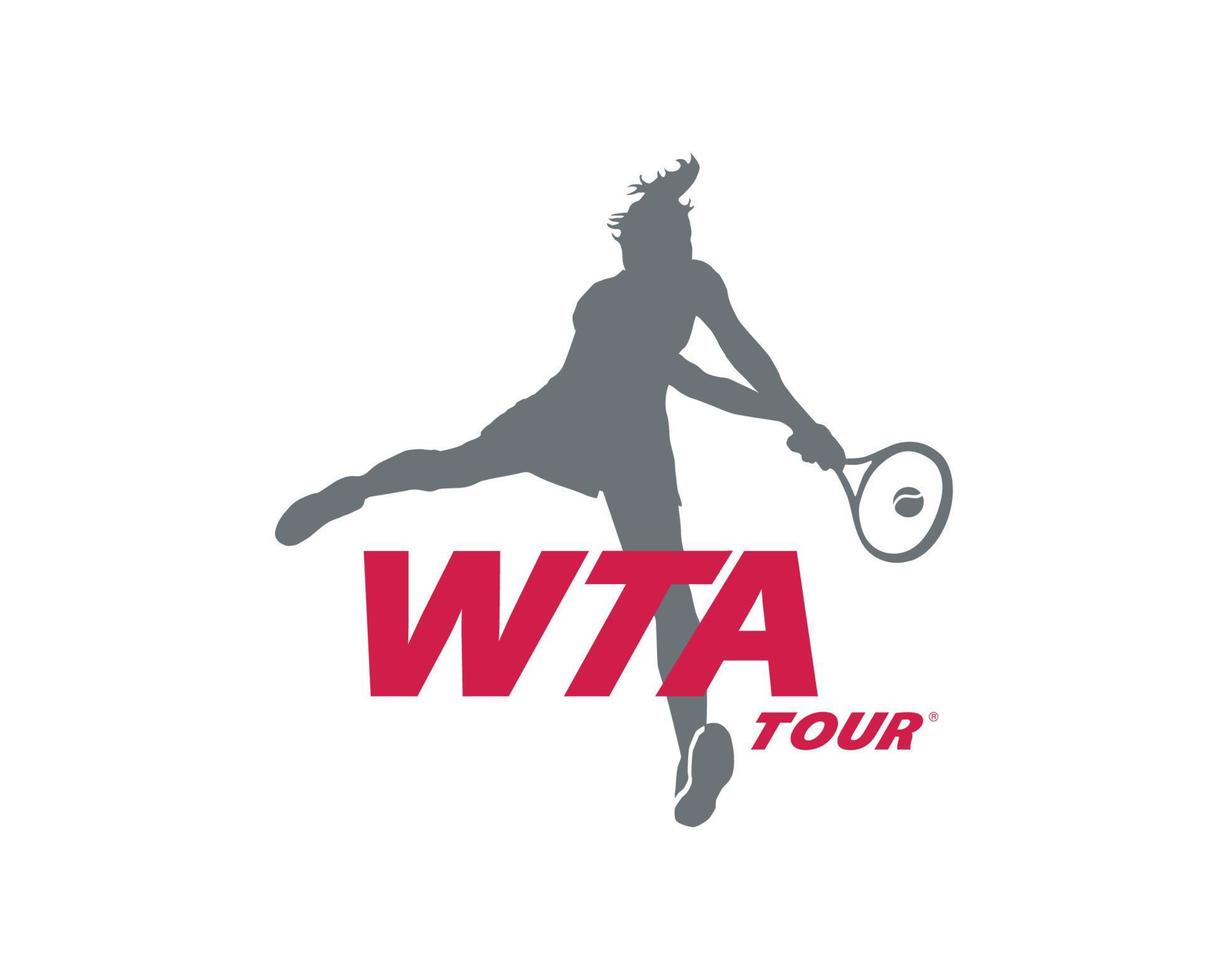 wta excursión logo símbolo mujer tenis asociación diseño vector resumen ilustración