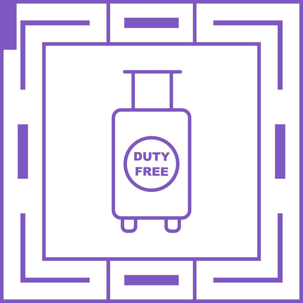 Duty Free Luggage Vector Icon