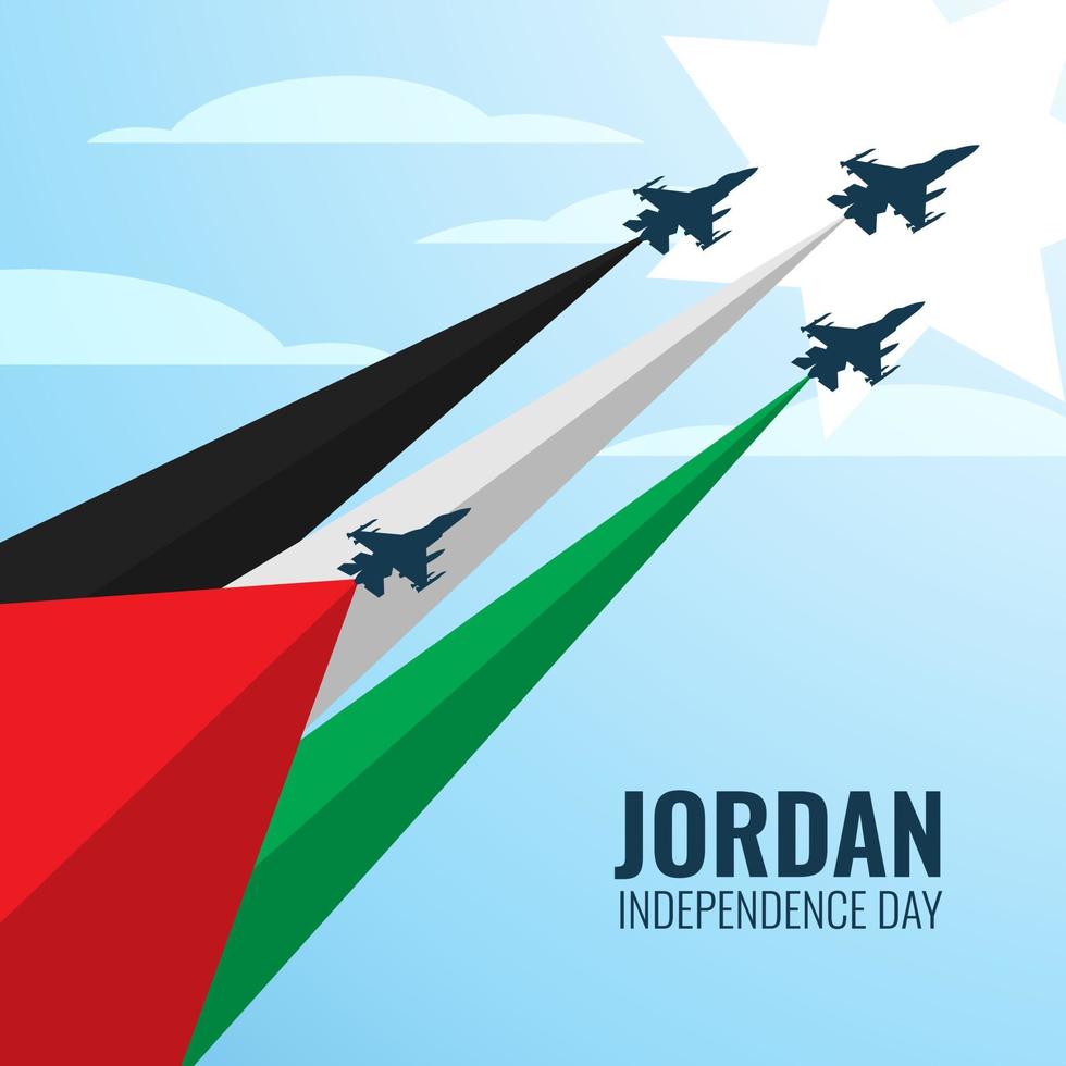 Vector illustration of Happy Jordan Independence Day 25 May. Can used for greeting card, banner, poster, flyer, card