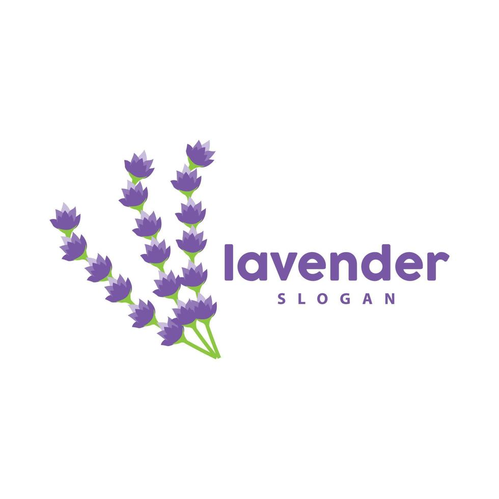 Lavender Logo, Simple Elegant Purple Flower Plant Vector, Greeting Card Design, Banner, Flower Ornament, Lavender Hand Drawn Wedding, Icon Symbol Illustration vector