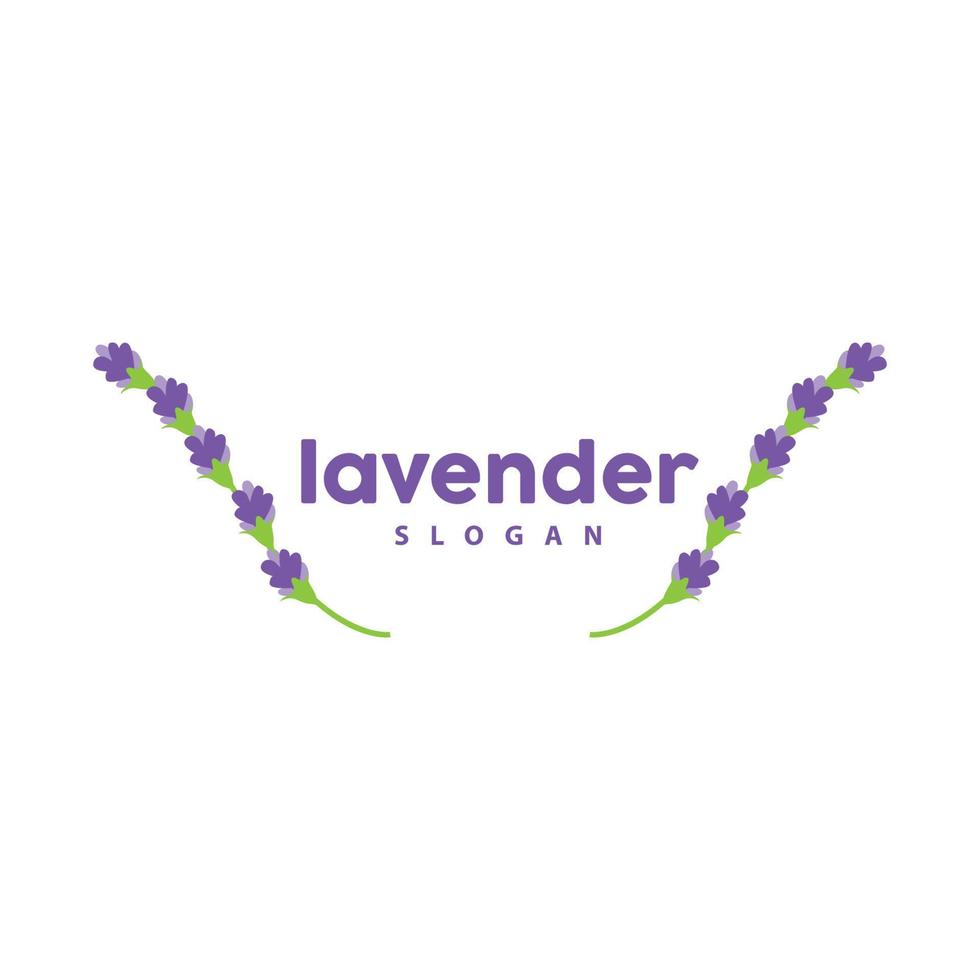 Lavender Logo, Simple Elegant Purple Flower Plant Vector, Greeting Card Design, Banner, Flower Ornament, Lavender Hand Drawn Wedding, Icon Symbol Illustration vector
