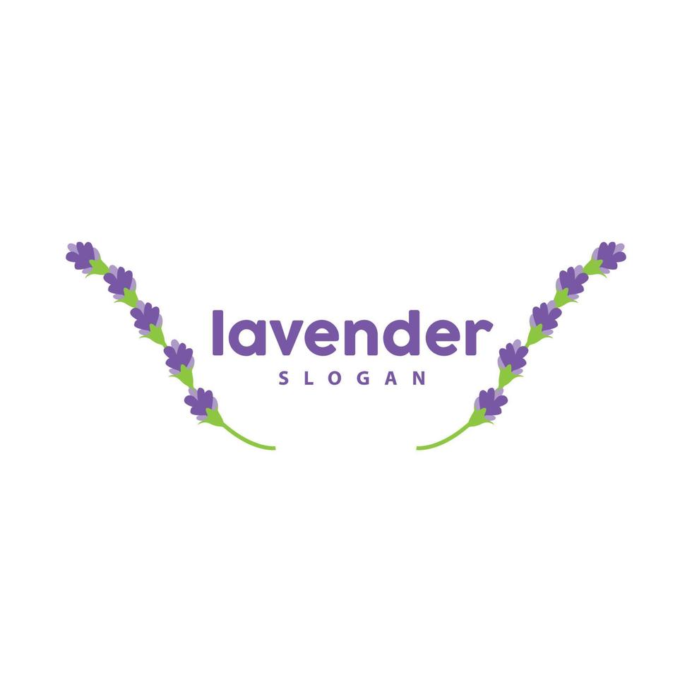 lavanda logo, sencillo elegante púrpura flor planta vector, saludo tarjeta diseño, bandera, flor ornamento, lavanda mano dibujado boda, icono símbolo ilustración vector