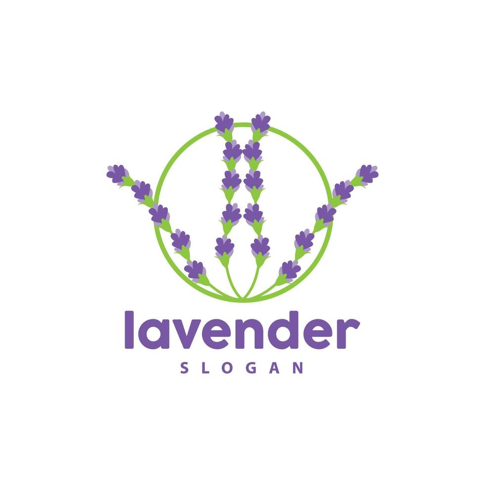 Lavender Logo, Simple Elegant Purple Flower Plant Vector, Greeting Card Design, Banner, Flower Ornament, Lavender Hand Drawn Wedding, Icon Symbol Illustration vector