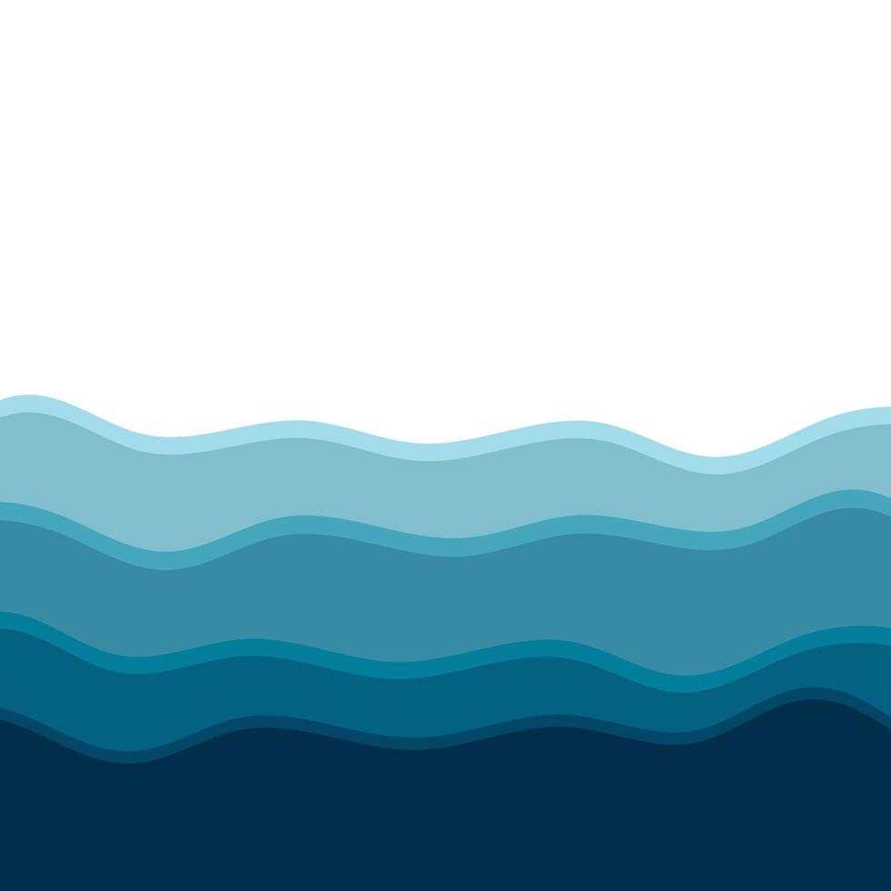 Sea waves vector illustration flat style. Waves on the water