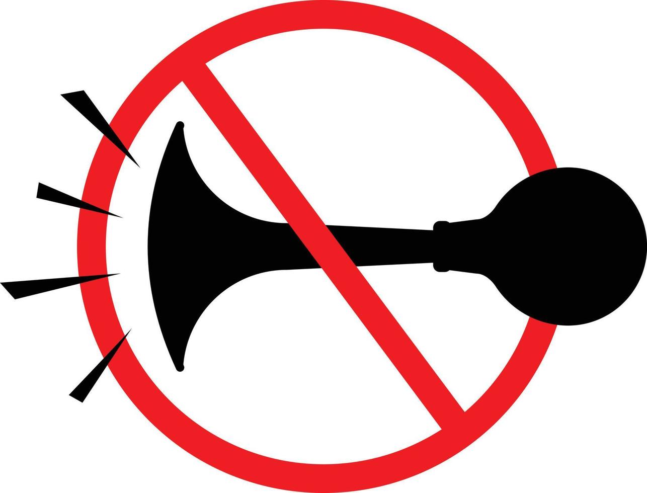 Horn Squeeze Bulb Noise Prohibited Sign vector