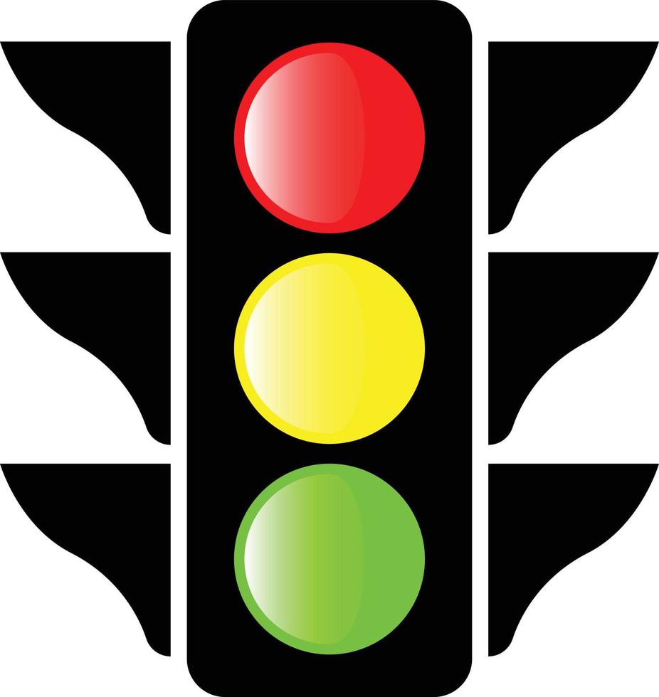 Red, Yellow and Red Traffic Lights Road Sign vector