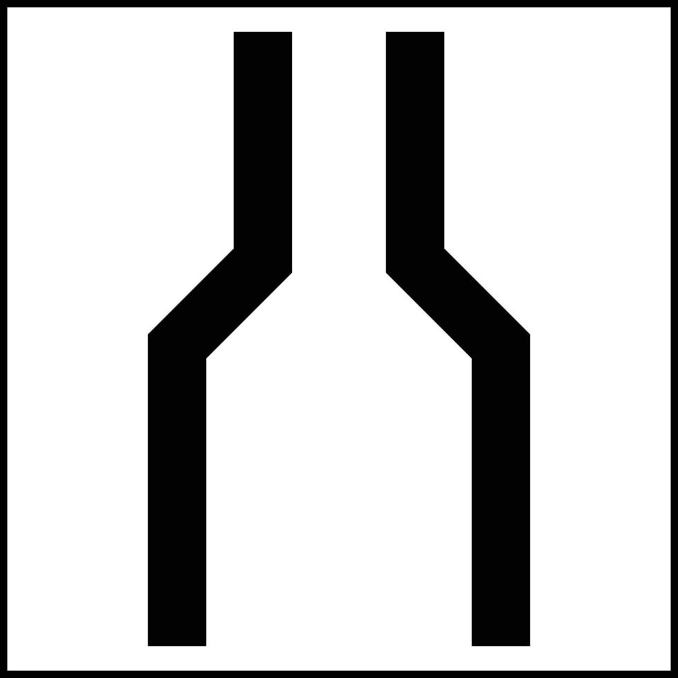 Caution. Narrow Road Ahead Sign vector