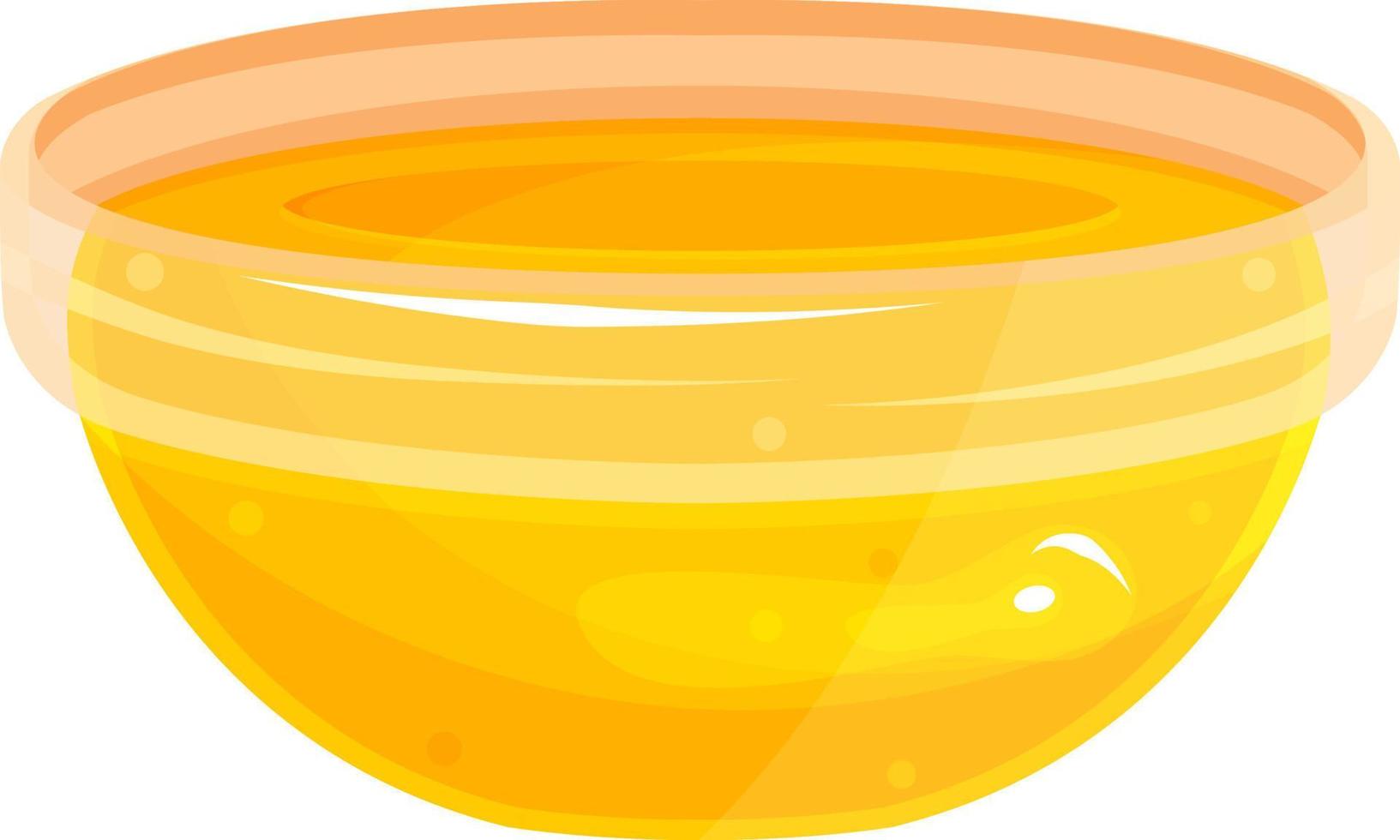 vector illustration of a saucer with honey, a small saucepan with honey, a small glass plate with honey