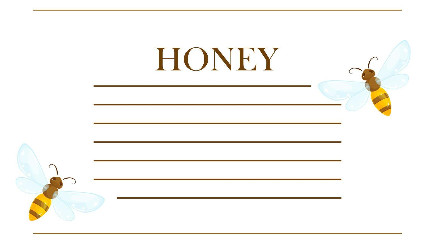 Ready-made label for a jar of honey, a sticker for honey, a template for printing, packaging vector