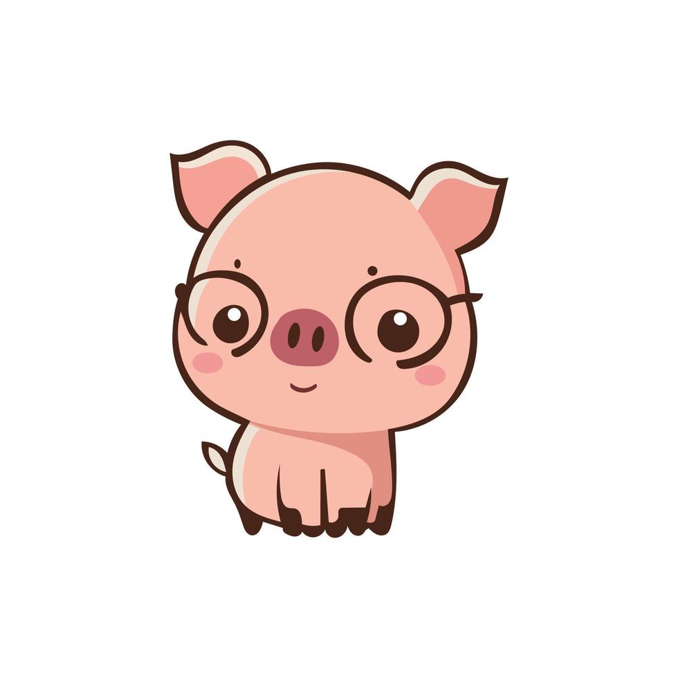 cute pig animal vector logo